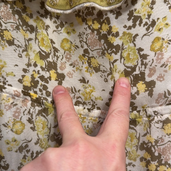 Joie silk Yellow and Green floral Ruffled Tiered Maxi Sundress Size L - Picture 11 of 14